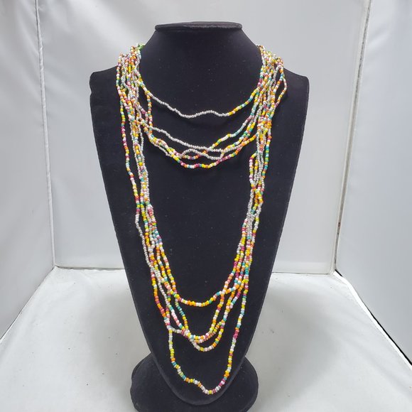 Signature multi color  seed bead multi strand necklace 10 strand - Picture 1 of 4